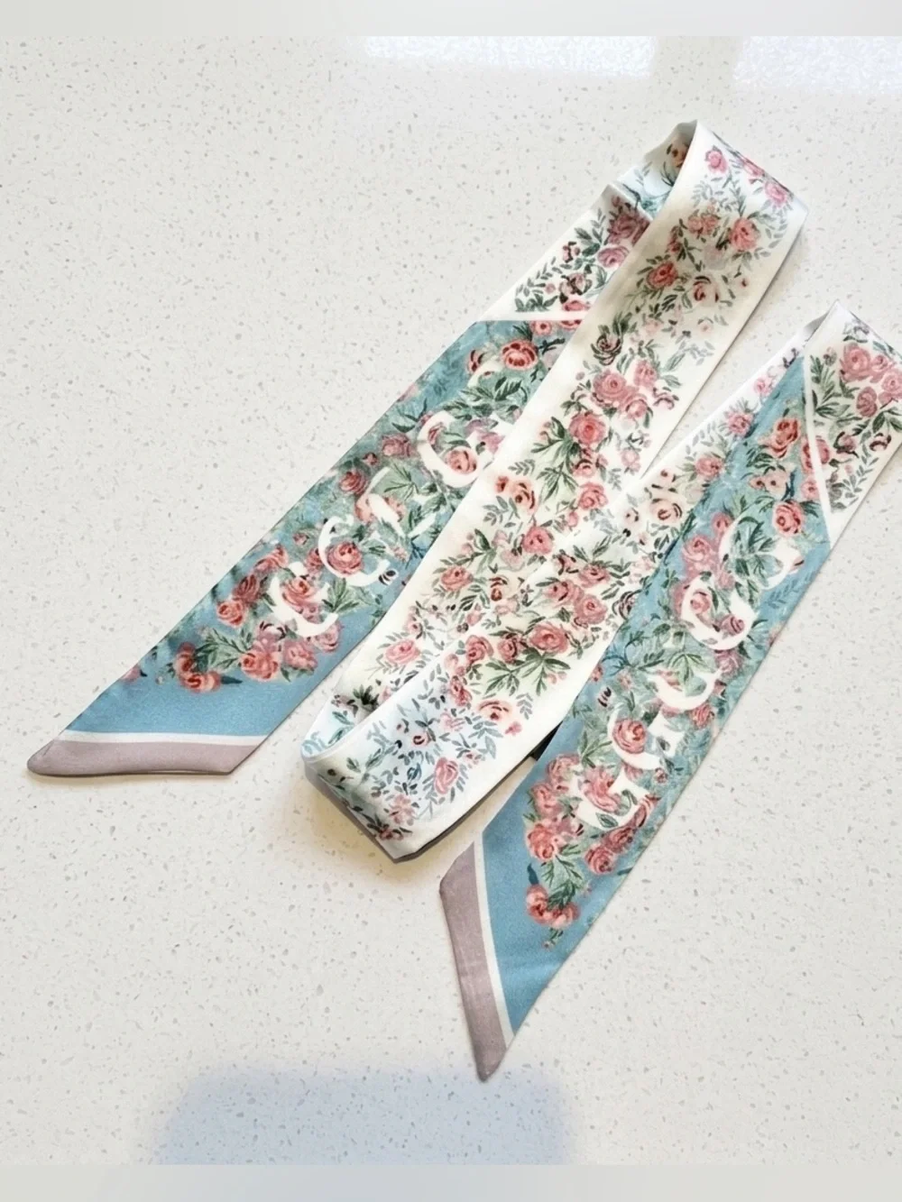 New Summer Floral Extra Long Ribbon Scarf 🌸